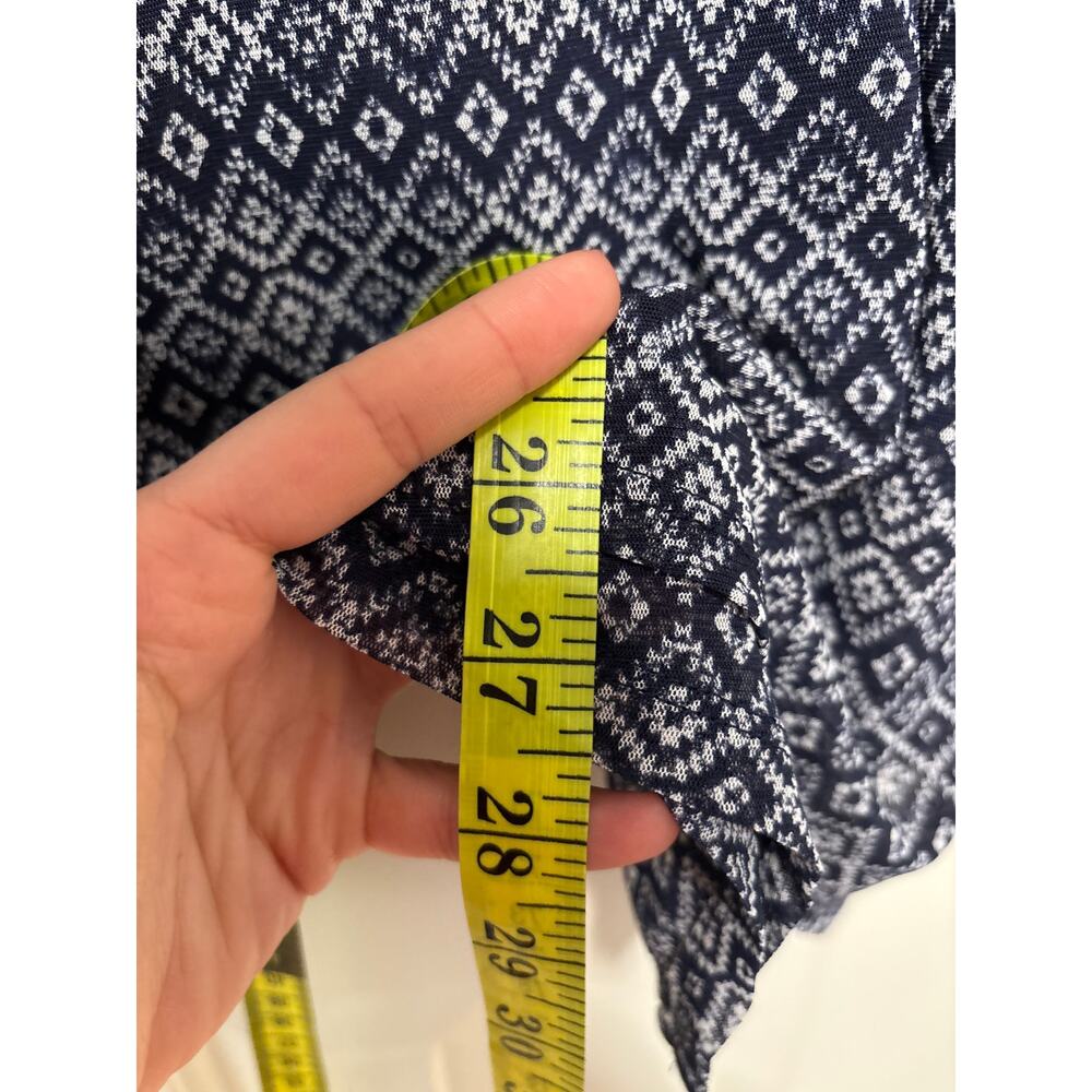 Croft & Barrow Navy Printed 3/4 Sleeve Tunic Large - Picture 8 of 9